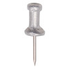 Aluminum Head Push Pins, Aluminum, Silver, 0.5", 100/Box