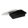 Microwavable Food Container With Lid, Rectangular, 12 Oz, 5.78 x 4.52 x 2.24, Black/Clear, Plastic, 150/Carton