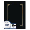 Certificate/Document Cover, 12.5 x 9.75, Black, 6/Pack