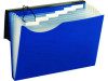 Seven-Pocket Poly Expanding File, 1" Expansion, 7 Sections, Elastic Cord Closure, 1/6-Cut Tabs, Letter Size, Blue