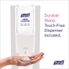 Es10 Dispenser Floor Stand With Automatic Hand Sanitizer Dispenser, 15.56 x 11.75 x 51.82, White