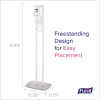 Es10 Dispenser Floor Stand With Automatic Hand Sanitizer Dispenser, 15.56 x 11.75 x 51.82, White