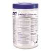 Foodservice Surface Sanitizing Wipes, 1-Ply, 10 x 7, Fragrance-Free, White, 110/Canister, 6 Canisters/Carton