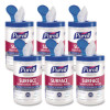 Foodservice Surface Sanitizing Wipes, 1-Ply, 10 x 7, Fragrance-Free, White, 110/Canister, 6 Canisters/Carton