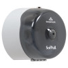 Sofpull Mini Center-Pull Single-Roll Bath Tissue Dispenser, 8.75 x 7 x 9, Smoke