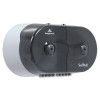 Sofpull Mini Center-Pull Twin-Roll Bath Tissue Dispenser, 16.38 x 7.2 x 9.3, Smoke