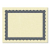 Metallic Border Certificates, 11 X 8.5, Ivory/Blue With Blue Border, 100/Pack