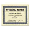 Metallic Border Certificates, 11 X 8.5, Ivory/Blue With Blue Border, 100/Pack