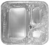 Three-Compartment Oblong Food Container, 24 Oz, 6.38 x 1.47 x 8, Silver, Aluminum, 500/Carton