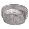 Round Aluminum Container, 37 Oz, 8" Diameter, Silver, 500/Carton