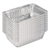 Aluminum Oblong Pan, 2.25 Lb, 5.94 x 8.44 x 1.81, Silver, 500/Carton