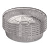 Round Aluminum Containers, 32 Oz, 9.03" Diameter x 1.25" h, Silver, 500/Carton