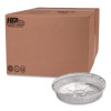 Round Aluminum Containers, 32 Oz, 9.03" Diameter x 1.25" h, Silver, 500/Carton