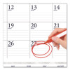 Recycled Two-Color Monthly Desk Pad Calendar With Notes Section, 18.5 x 13, Blue Binding/Corners, 12-Month (Jan-Dec): 2026