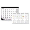 Recycled Desk Pad Calendar, Wild Flowers Artwork, 22 x 17, White Sheets, Black Binding/Corners,12-Month (Jan-Dec): 2026