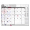 Recycled Desk Pad Calendar, Wild Flowers Artwork, 18.5 x 13, White Sheets, Black Binding/Corners,12-Month (Jan-Dec): 2026