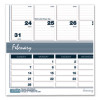 Bar Harbor Recycled Wirebound 3-Months-Per-Page Wall Calendar, 15.5 x 22, White/Blue/Gray, 14-Month: Dec 2025 To Jan 2027