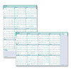 Express Track Recycled Reversible/Erasable Yearly Wall Calendar, 24 x 37, White/Teal Sheets, 12-Month (Jan To Dec): 2026