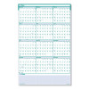 Express Track Recycled Reversible/Erasable Yearly Wall Calendar, 24 x 37, White/Teal Sheets, 12-Month (Jan To Dec): 2026