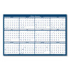Recycled Poster Style Reversible/Erasable Yearly Wall Calendar, 24 x 37, White/Blue/Gray Sheets, 12-Month (Jan To Dec): 2026