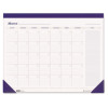 Recycled Nondated Desk Pad Calendar, 22 X 17, White/Blue Sheets, Blue Binding, Blue Corners, 12-Month (Jan To Dec): Undated