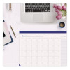 Recycled Nondated Desk Pad Calendar, 22 X 17, White/Blue Sheets, Blue Binding, Blue Corners, 12-Month (Jan To Dec): Undated