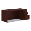 10500 Series Single Pedestal Desk, Right Pedestal: Box/Box/File, 66" x 30" x 29.5", Mahogany