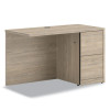 10500 Series Return With Full-Height Pedestal, Right, 48" x 24" x 29.5", Kingswood Walnut