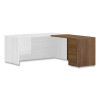 10500 Series Return With Full-Height Pedestal, Right, 48" x 24" x 29.5", Pinnacle