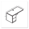 10500 Series Left Pedestal Return, 48 x 24 x 29.5, Pinnacle