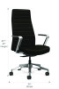 Cofi Executive High Back Chair, Supports Up To 300 Lb, 15.5 To 20.5 Seat Height, Black Seat/Back, Polished Aluminum Base
