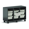 Class-Ifi Tote Storage Cabinet, Three-Wide, 46.63" x 18.75" x 31.38", Charcoal Gray