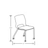 Motivate Four-Leg Stacking Chair, Up To 300 Lbs, 18" Seat Height, Regatta Seat And Back, Platinum Base, 2/Carton