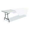 Igear Fabric Table Cover, Polyester/Spandex, 30" x 96", White