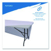 Igear Fabric Table Cover, Polyester/Spandex, 30" x 96", White