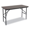 Officeworks Classic Wood-Laminate Folding Table, Straight Legs, Rectangular, 48" x 24" x 29", Walnut