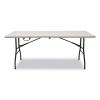 Bifold Resin Folding Table, Rectangular, 70.9" x 29.1" x 30", White Granite Top, Gray Base/Legs, 2/Pack