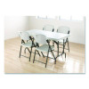 Rough n Ready Commercial Folding Chair, Supports Up To 350 Lb, 15.25" Seat Height, Platinum Seat, Platinum Back, Black Base