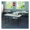 Rough n Ready Commercial Folding Chair, Supports Up To 350 Lb, 15.25" Seat Height, Platinum Seat, Platinum Back, Black Base