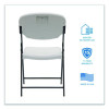 Rough n Ready Commercial Folding Chair, Supports Up To 350 Lb, 15.25" Seat Height, Platinum Seat, Platinum Back, Black Base