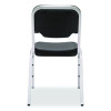 Rough n Ready Stack Chair, Supports Up To 500 Lb, 17.5" Seat Height, Black Seat, Black Back, Silver Base, 4/Carton