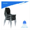 Rough n Ready Stack Chair, Supports Up To 500 Lb, 17.5" Seat Height, Black Seat, Black Back, Silver Base, 4/Carton
