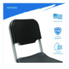 Rough n Ready Stack Chair, Supports Up To 500 Lb, 17.5" Seat Height, Black Seat, Black Back, Silver Base, 4/Carton
