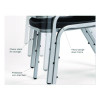 Rough n Ready Stack Chair, Supports Up To 500 Lb, 17.5" Seat Height, Black Seat, Black Back, Silver Base, 4/Carton
