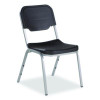 Rough n Ready Stack Chair, Supports Up To 500 Lb, 17.5" Seat Height, Charcoal Seat, Charcoal Back, Silver Base, 4/Carton