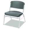 Rough n Ready Wide-Format Big And Tall Stack Chair, Supports 500 Lb, 18.5" Seat Height, Charcoal Seat/Back, Silver Base, 4/Ct