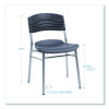 Cafeworks Chair, Supports Up To 225 Lb, 18" Seat Height, Graphite Seat/Back, Silver Base, 2/Carton