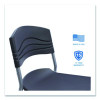 Cafeworks Stool, Supports Up To 225 Lb, 30" Seat Height, Graphite Seat, Graphite Back, Silver Base