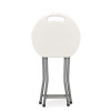 Rough n Ready Folding Stool, Backless, Supports Up To 300 Lb, 18" Seat Height, White Seat, Charcoal Base, 4/Carton