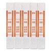 Color-Coded Kraft Currency Straps, Self-Adhesive, Ones, $50 Strap, Orange/White, 1,000/Pack